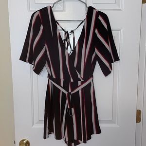 Red, Black, and White Romper